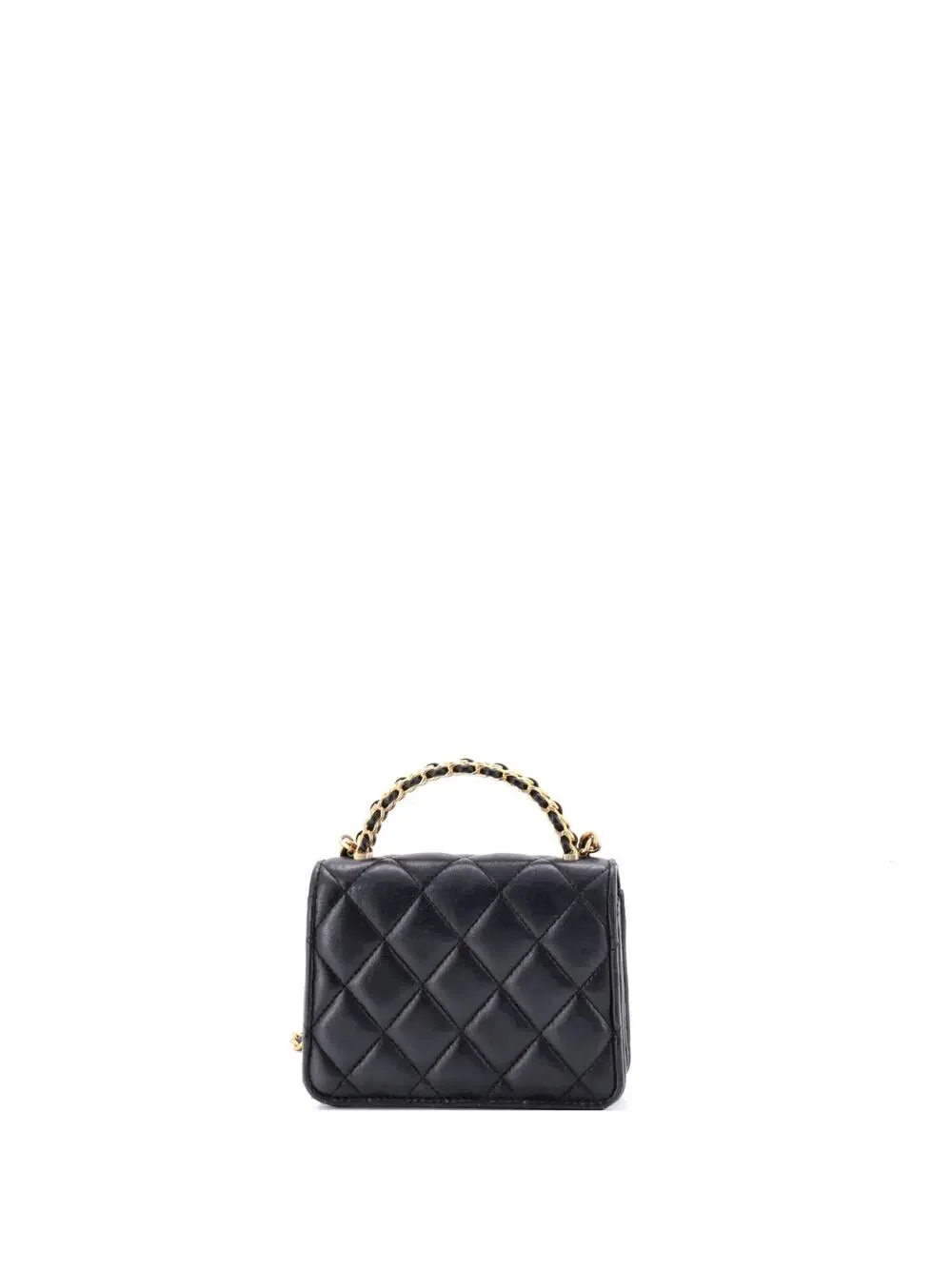 Chanel Woven Top Handle Cc Flap Clutch #219385C44B